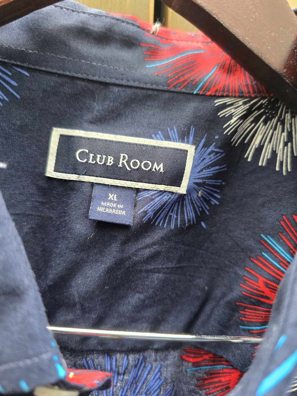 Club Room Men’s Navy Firework Print Shirt